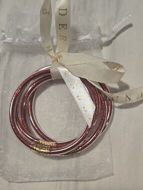 Set of Shimmering Red & Gold  Bangle Bracelets